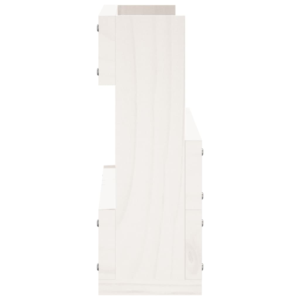 Estantes De Zapatos De Pared 2 Uds Madera Pino Blanco 59x9x23cm / Vetonek_5