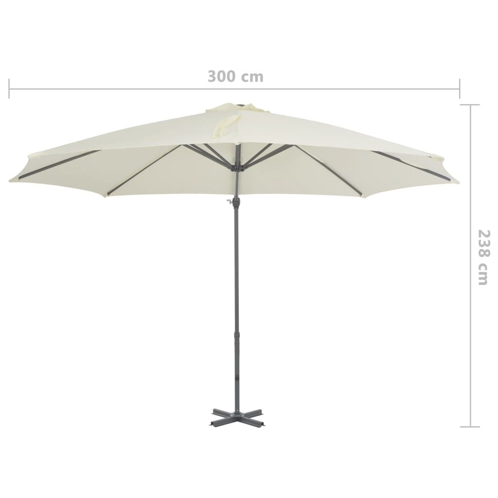 Vidaxl Sombrilla De Jardín Voladiza Con Palo De Aluminio Arena 300 Cm_2