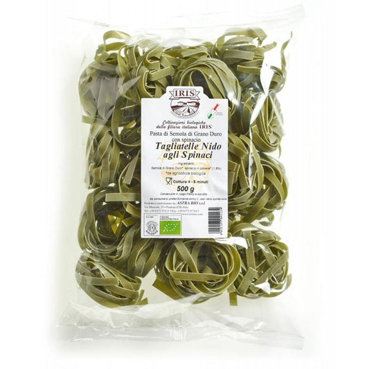 Tagliatelle de espinafres de trigo duro Iris 500g
