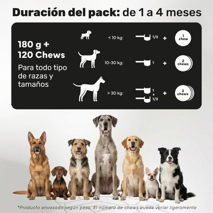 Pack Polvo Dental + Probiótico Para Perros. Suplementos Mascotas. 180 G Y 120 Masticables. Natuva Pets_4