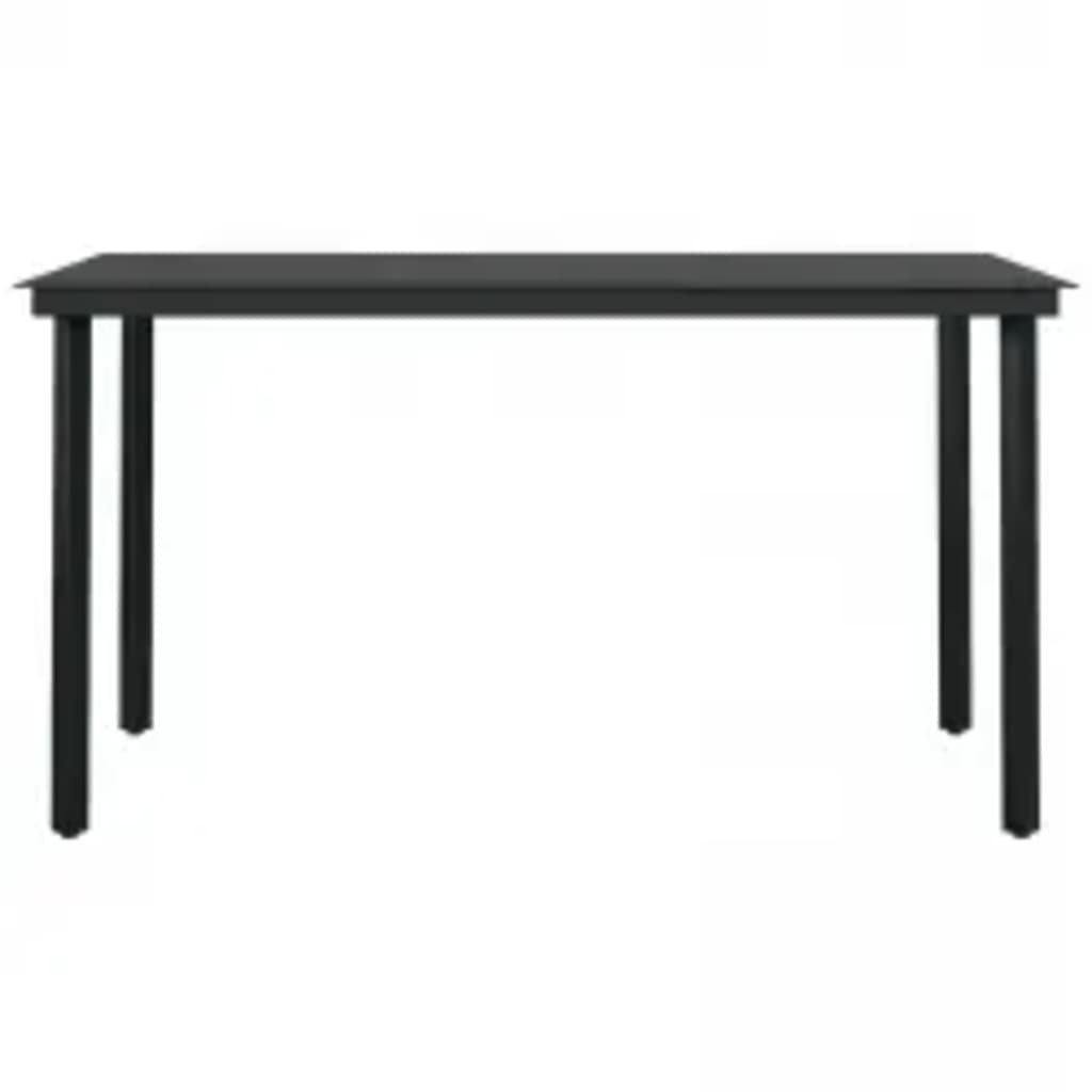 Juego De Comedor De Jardín 7 Piezas Con Cojines Negro / Vetonek_2
