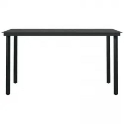 Juego De Comedor De Jardín 7 Piezas Con Cojines Negro / Vetonek_2