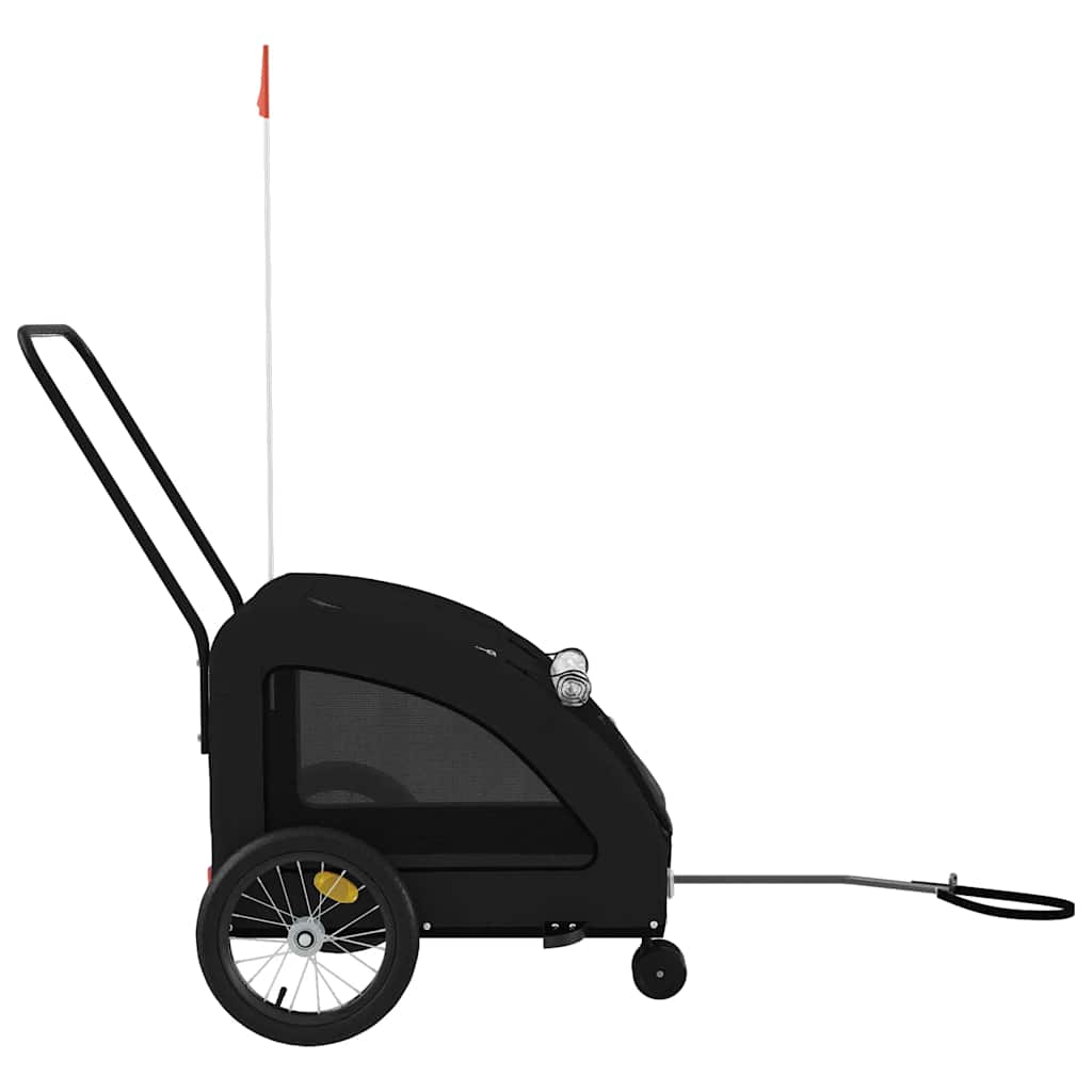 Remolque De Bicicleta Mascotas Hierro Tela Oxford Negro_5