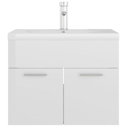 Mueble Con Lavabo Madera De Ingeniería Blanco Brillo_2