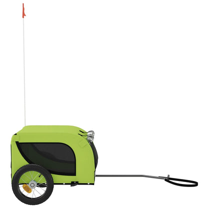 Remolque De Bicicleta Mascotas Hierro Tela Oxford Verde Negro_4