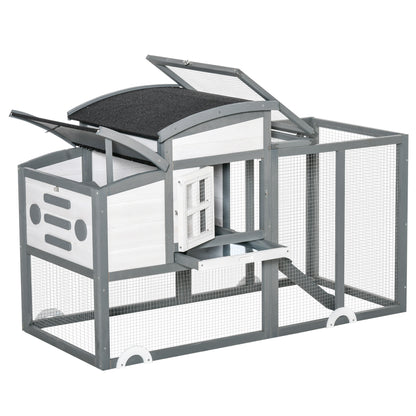Pawhut Gallinero Madera Exterior Con Caja Nido Techo Asfáltico Abatible Y Rampa_3