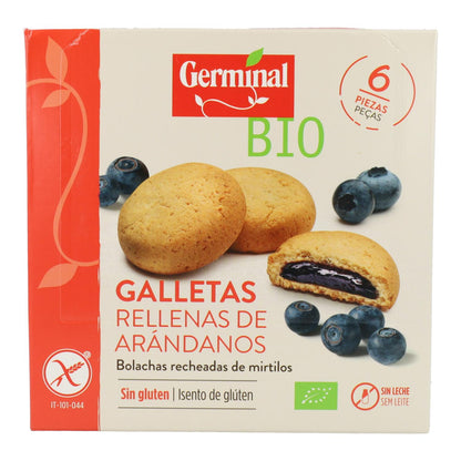 Bolachas sem glúten recheadas com creme de mirtilos, 200 g