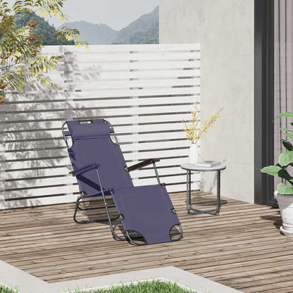 Outsunny Tumbona Reclinable Y Plegable Con Respaldo Ajustable 135x60x89 Cm Gris_1