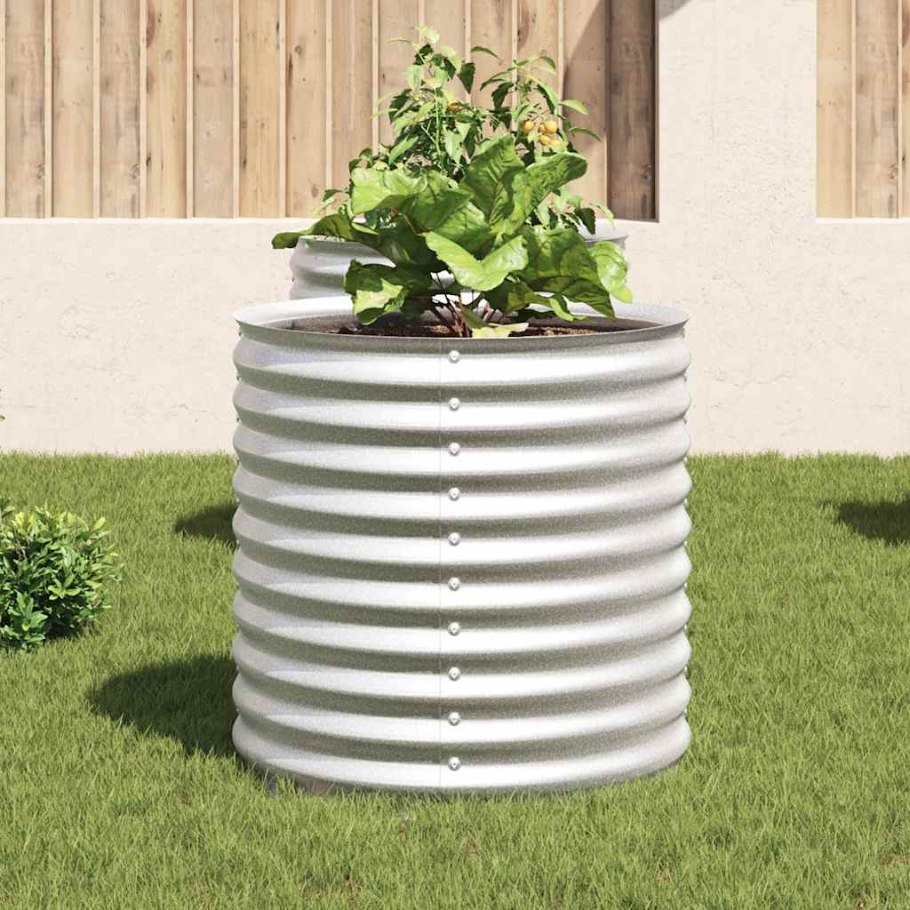 Arriate De Acero Galvanizado Plateado 80x80x81 Cm_2