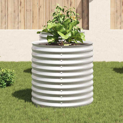 Arriate De Acero Galvanizado Plateado 80x80x81 Cm_2