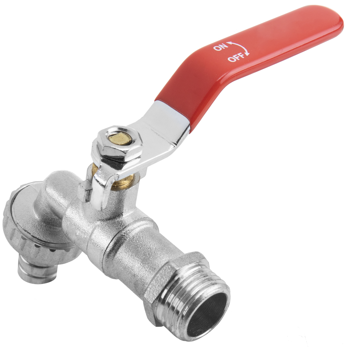 Grifo De Esfera Acodado 1/2 - 3/4 Con Adaptador De Manguera_2