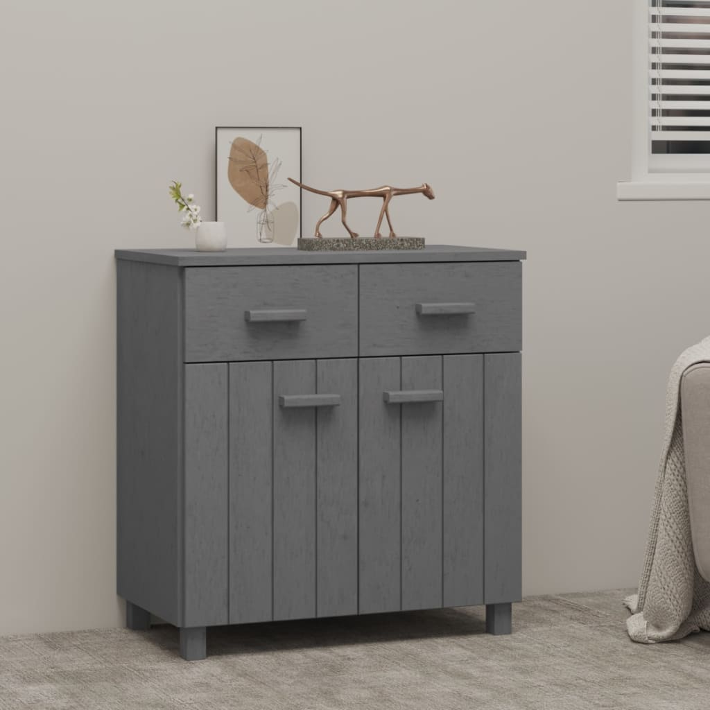 Aparador Hamar Madera Maciza Pino Gris Oscuro 79x40x80cm / Vetonek_2