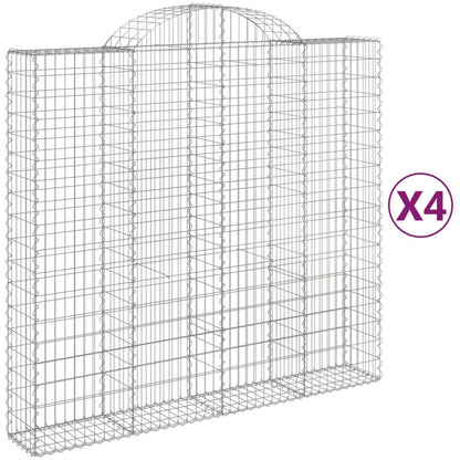 Cestas De Gaviones 4 Uds Forma De Arco Hierro 200x50x180/200 Cm_0