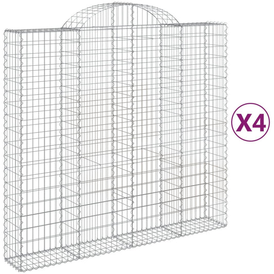 Cestas De Gaviones 4 Uds Forma De Arco Hierro 200x50x180/200 Cm_0