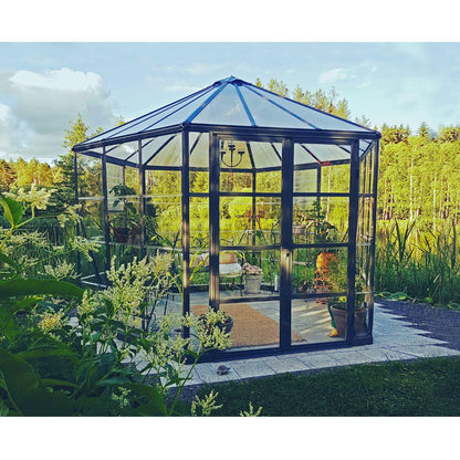 Estufa hexagonal Oasis 363x316x289 cm cinzento 