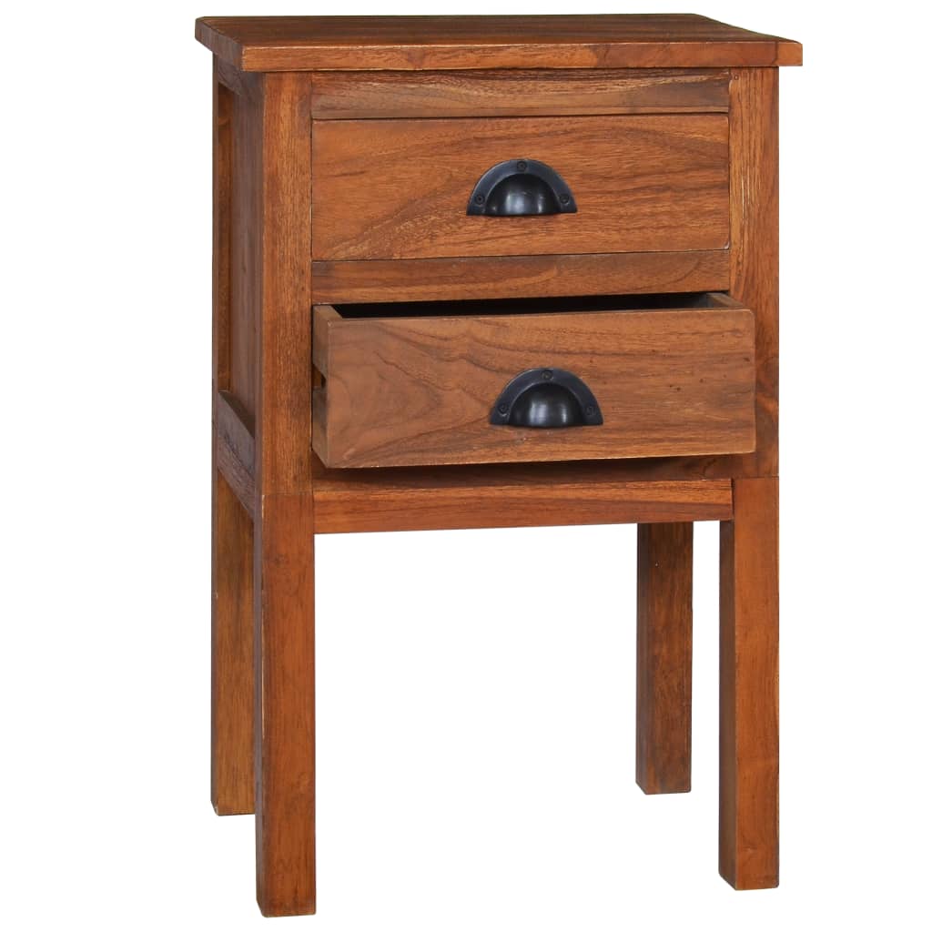 Mesita De Noche De Madera Maciza De Teca 40x35x60 Cm_0