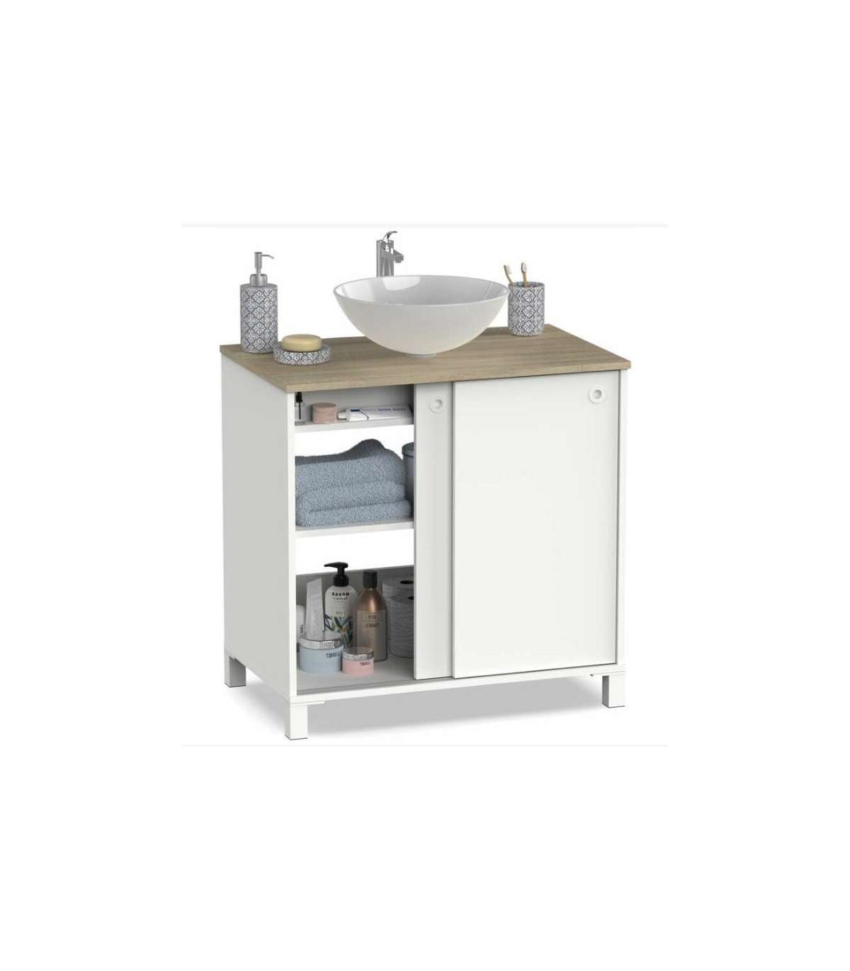 Mueble De Lavabo Sella 80cm (ancho) X 81 Cm (alto) X 51 Cm ( Fondo)_4