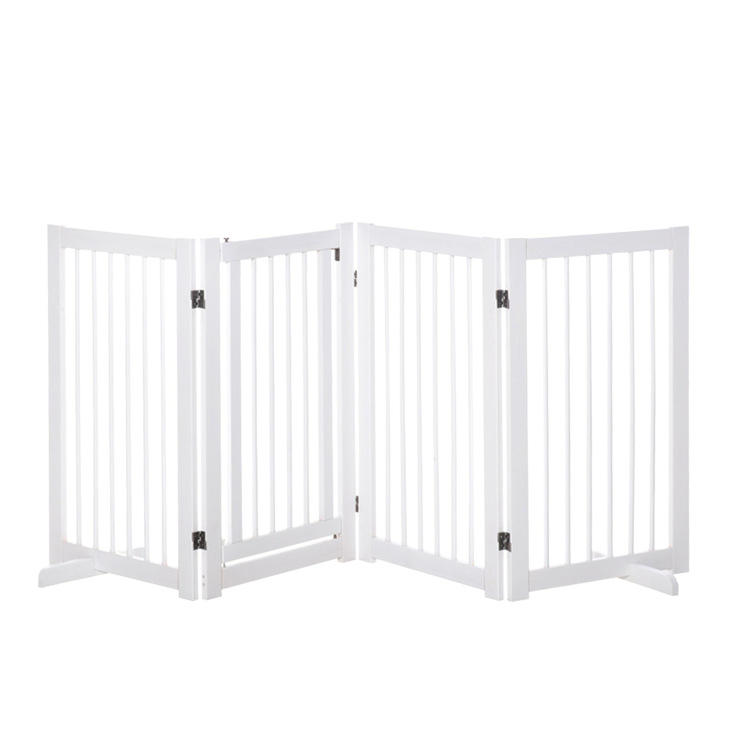 Pawhut Barrera Para Perros Plegable De 4 Paneles Con Puerta 220x36x91 Cm Blanco_0