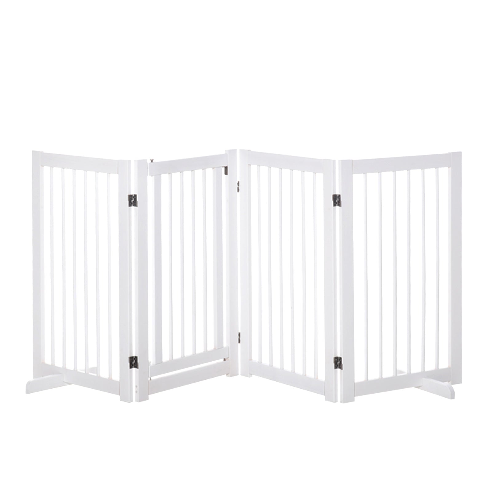 Pawhut Barrera Para Perros Plegable De 4 Paneles Con Puerta 220x36x91 Cm Blanco_0