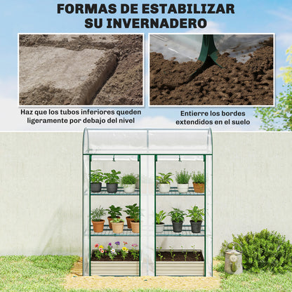 Outsunny Invernadero Pequeño Con 6 Estantes De Acero Y 2 Puertas Enrollables_5