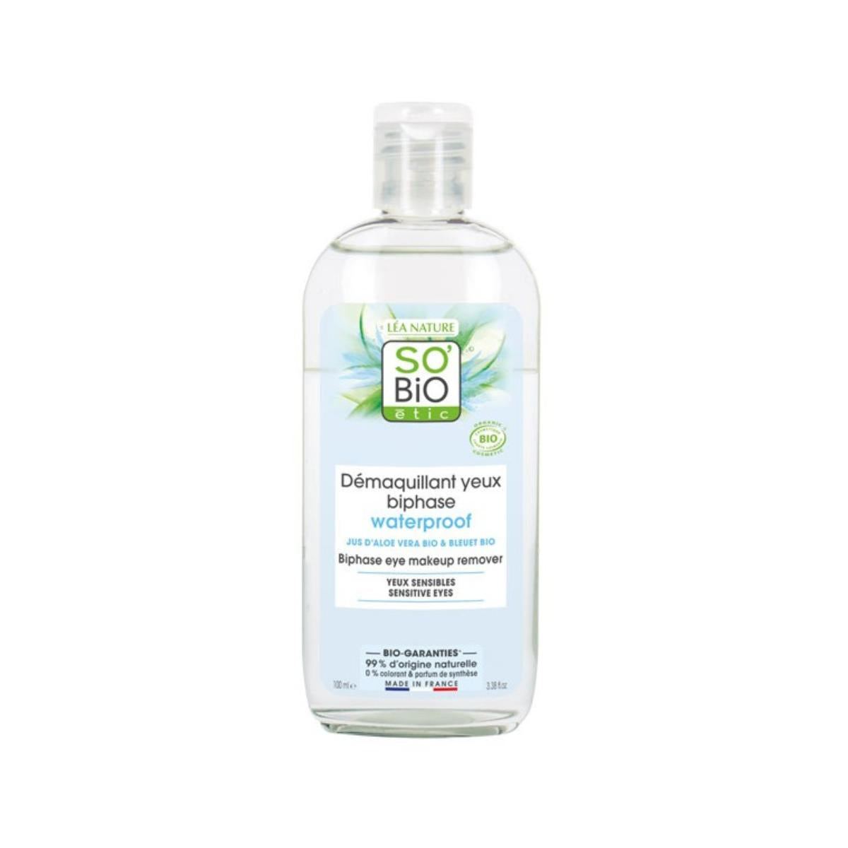 So'Bio étic removedor de maquilhagem bifásico à prova de água para os olhos 100 ml