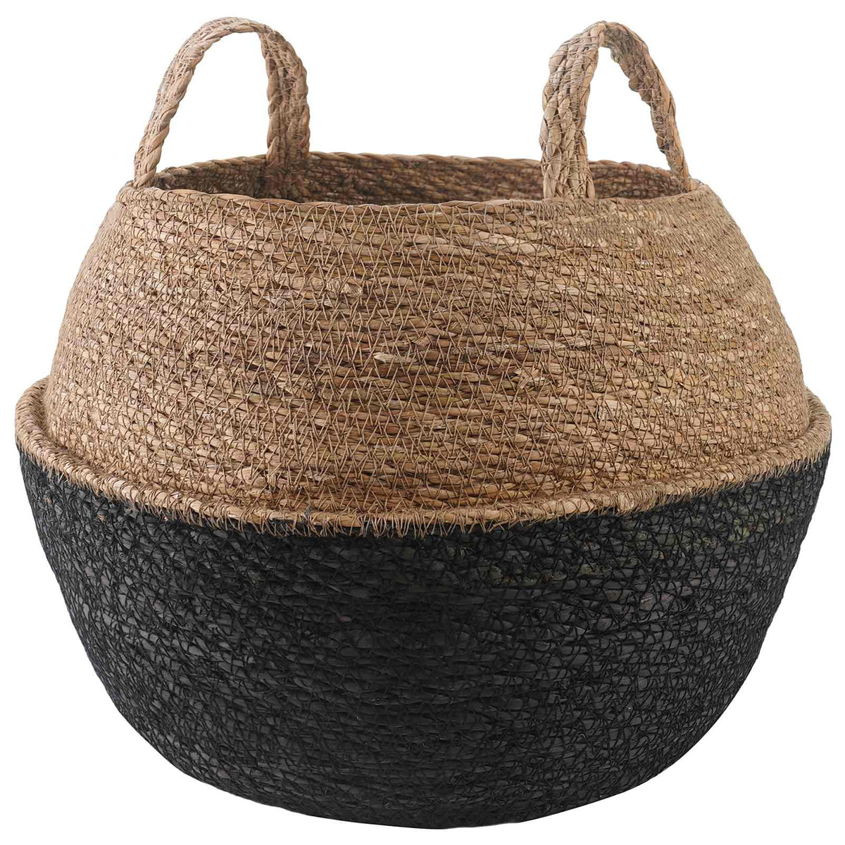 Maceta Con Asas Negro Ø 45 X 36 Cm 100% Hierba Marina_0