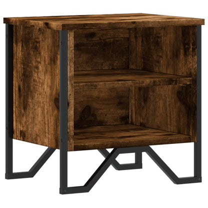 Mesita De Noche Madera De Ingeniería Roble Ahumado 40x30x40 Cm_0