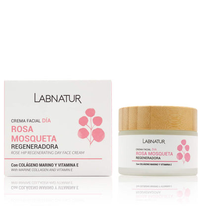 Crema Facial de Rosa Mosqueta Labnatur 50 ml | Colágeno Marino y Avellanas | Regenera, Nutre y Mejora la Elasticidad_0