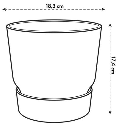 Vaso Elho Branco Greenville 18 cm com Pires Integrados