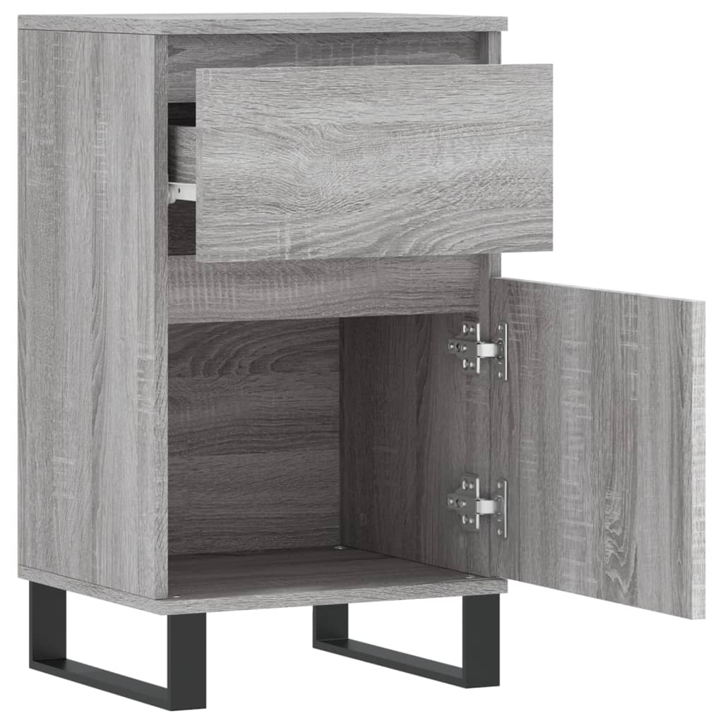 Aparadores 2 Uds Madera De Ingeniería Gris Sonoma 40x35x70 Cm / Vetonek_3