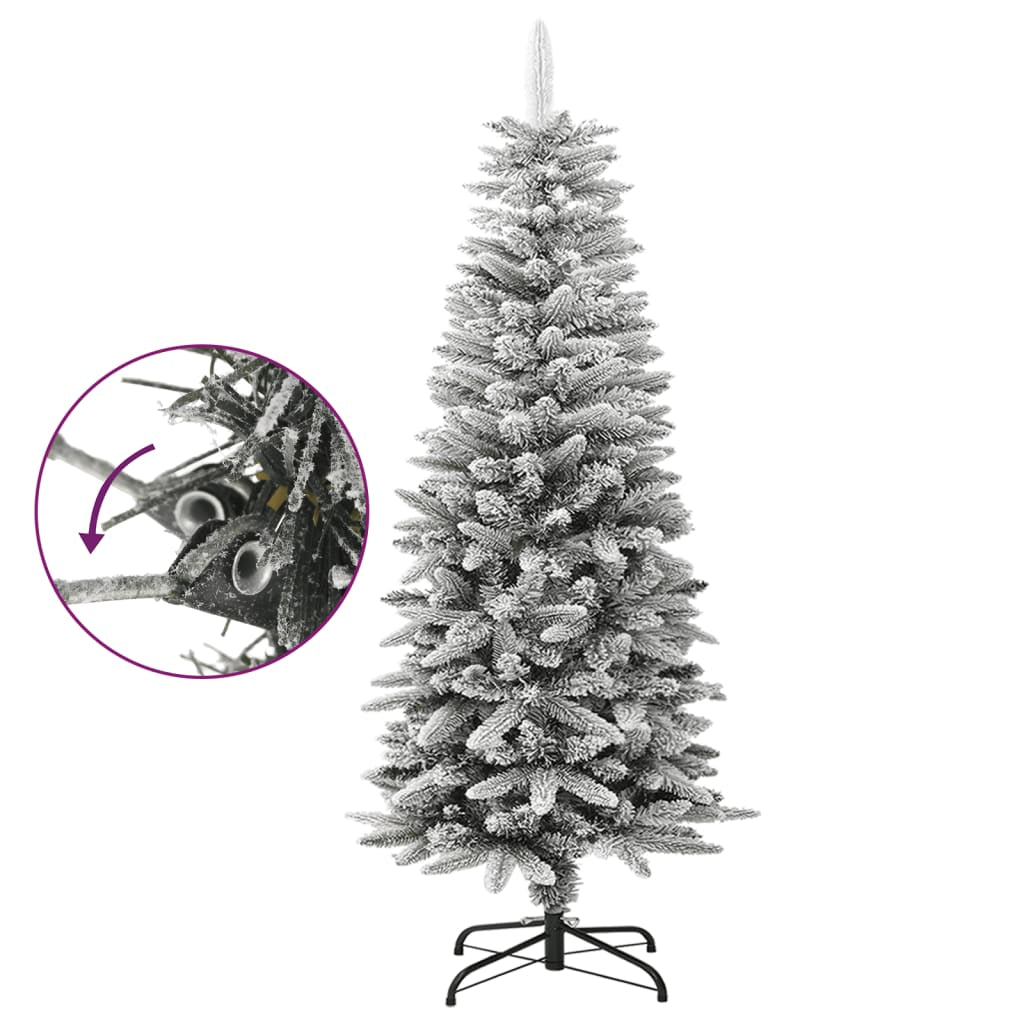 Vidaxl Árbol De Navidad Artificial Estrecho Con Nieve Pvc Y Pe 120 Cm_1