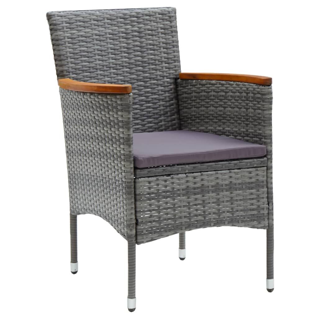 Vidaxl Sillas De Comedor Para Jardín 4 Unidades Ratán Sintético Gris_1