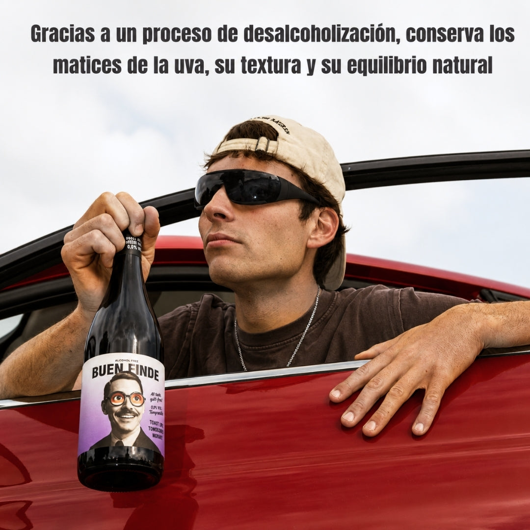 Vino Sin Alcohol 0,0% Tinto Tempranillo Pack 6 Botellas 750 Ml | Vino Tinto Desalcoholizado Equilibrado Y Afrutado_4