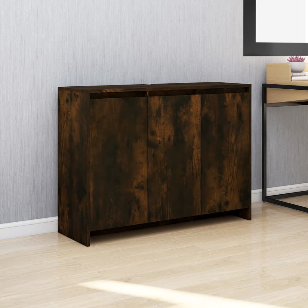 Aparador De Madera De Ingeniería Roble Ahumado 102x33x75 Cm / Vetonek_2