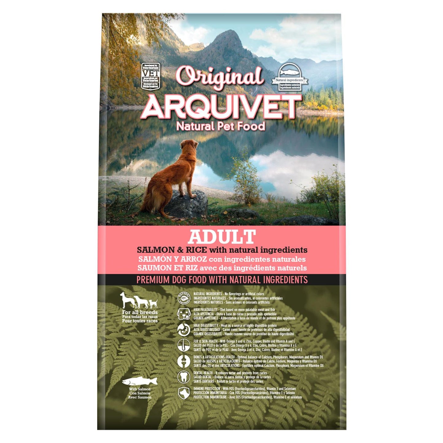 Ração para cães Arquivet Original Salmão e Arroz 12 Kg