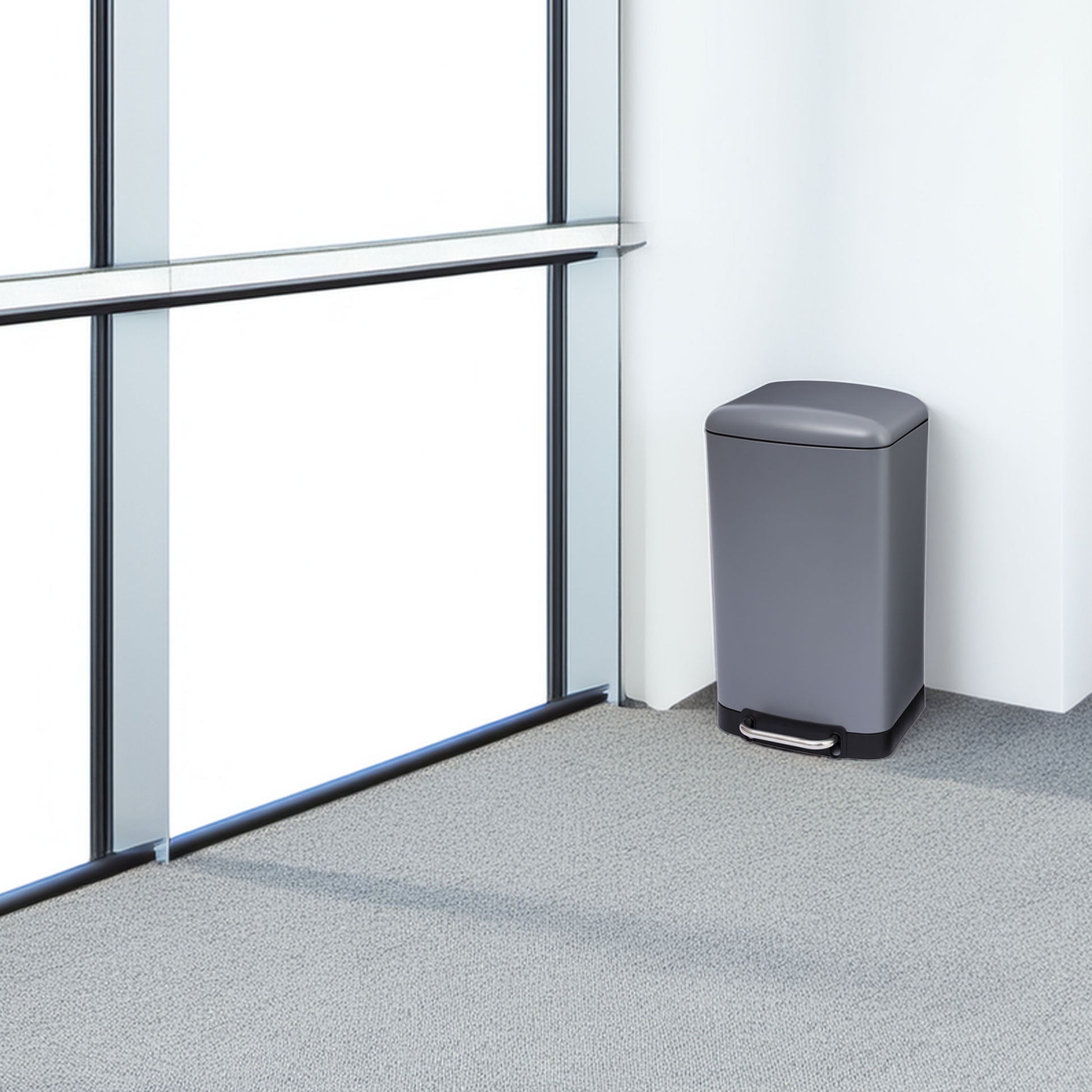 Wellhome Papelera Con Pedal Antracita 30l_3