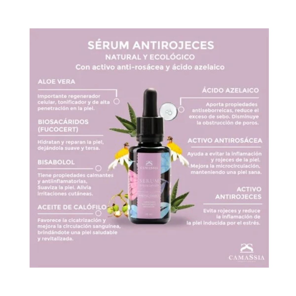 Soro natural anti-vermelhidão, Camassia, 30ml
