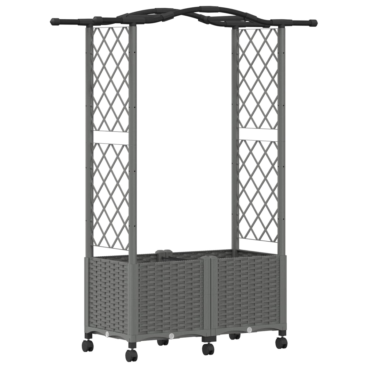 Cama Elevada Con Trellis Y Techo Gris Claro 125 X 40 X 144 Cm_0