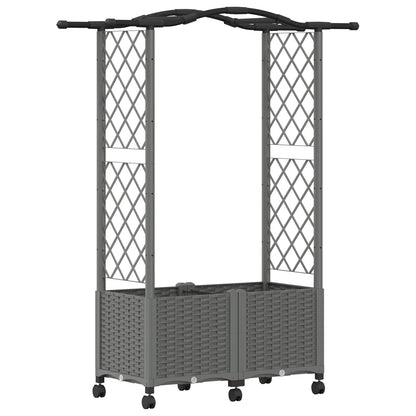 Cama Elevada Con Trellis Y Techo Gris Claro 125 X 40 X 144 Cm_0
