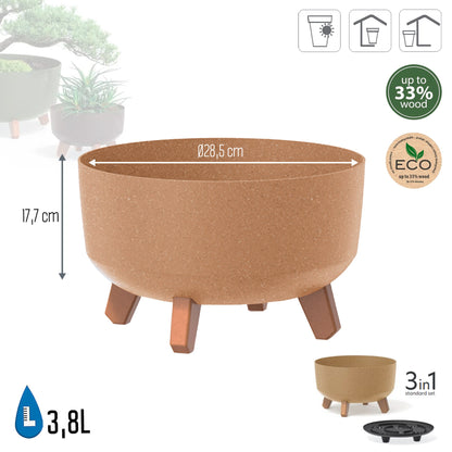 Macetero Color Ocre,sin Depósito , Colección Gracia De 28,5 X 28,5 X 17,7 Cm, Capacidad De 6,8 L.