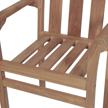 Vidaxl Sillas De Jardín Apilables 4 Uds Madera Maciza Teca Con Cojines_5