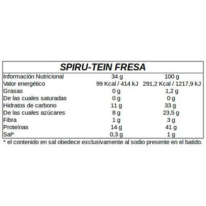 Spiru-Tein Morango Nature's Plus, 544 g
