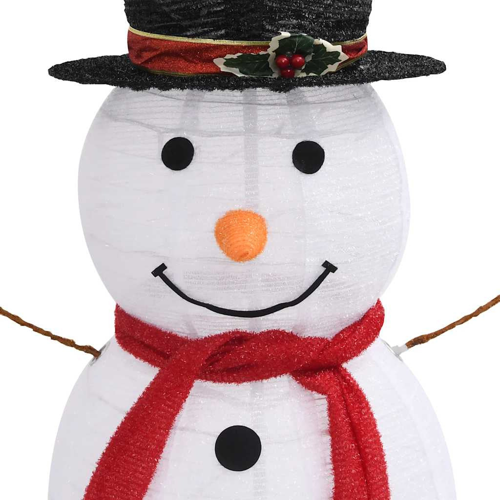 Vidaxl Muñeco De Nieve De Navidad Con Luces Led Tela Lujosa 120 Cm_4