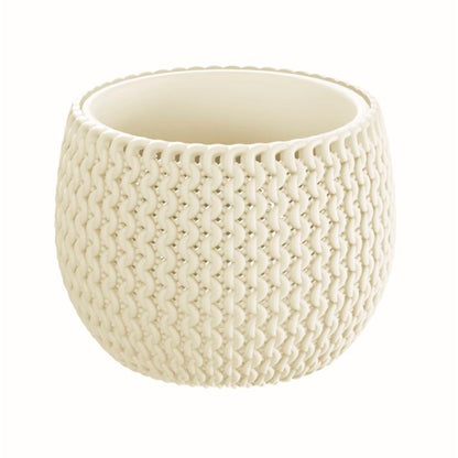Maceta Redonda Con Deposito Splofy Bowl De Plastico En Color Crema 18 (largo) X 18 (ancho) X 13 (altura) Cm_1