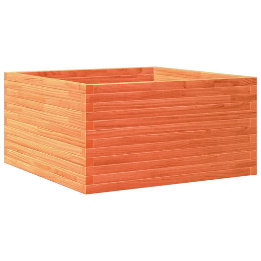Jardinera De Madera Maciza Pino Marrón Cera 90x90x46 Cm_0
