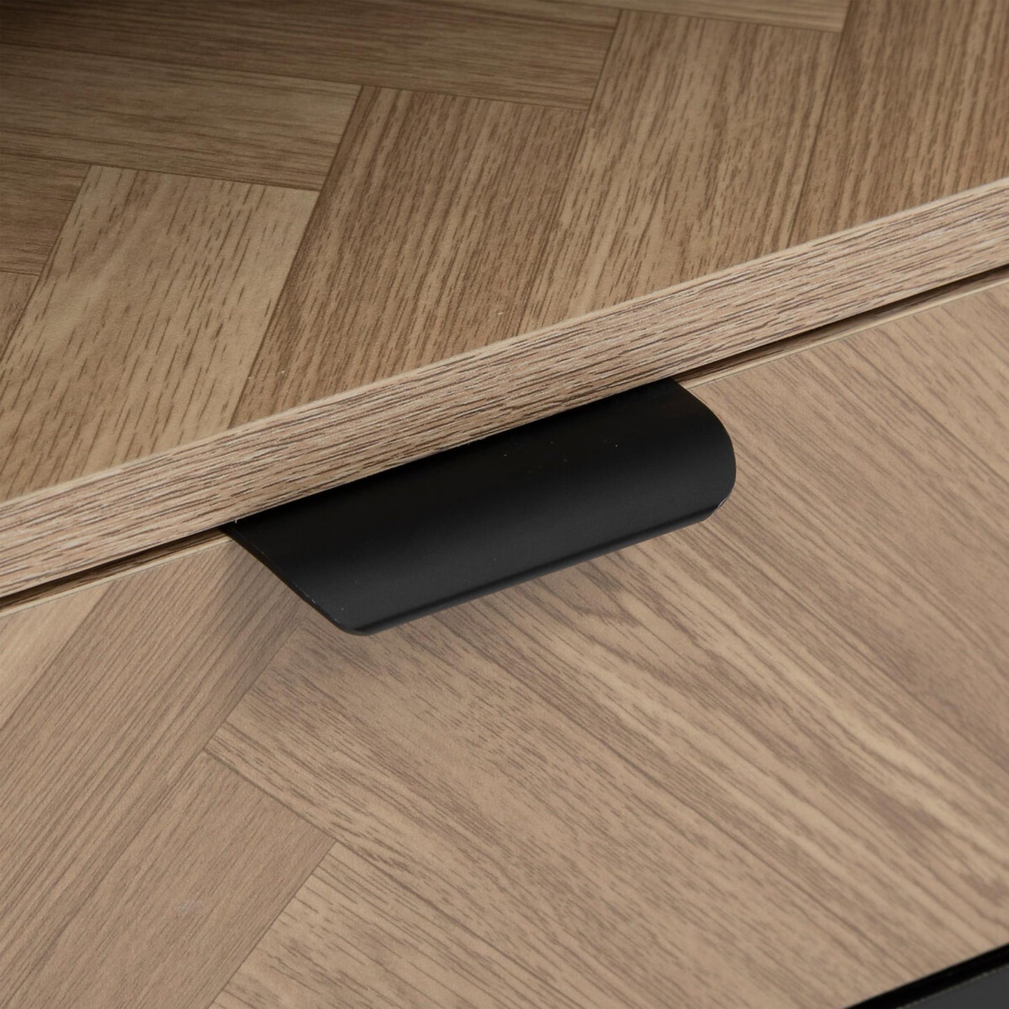 Mueble TV Chevrons en PART BDE1 Color Negro (120 x 40 x 45 cm)_3