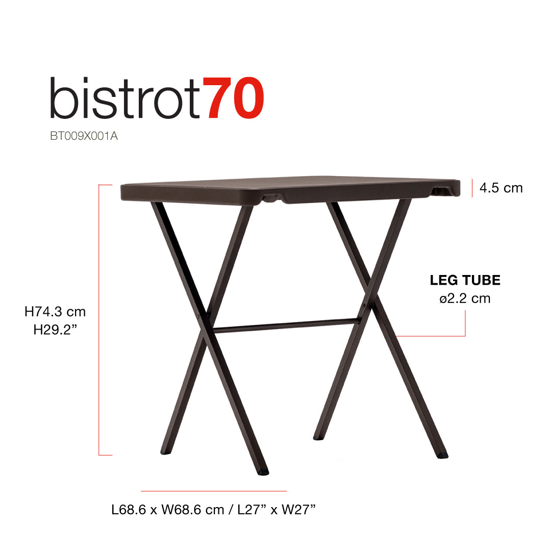 Zown Mesa Plegable 69 X 69 Cm Para Terrazas Bistrot70 Blanca_1