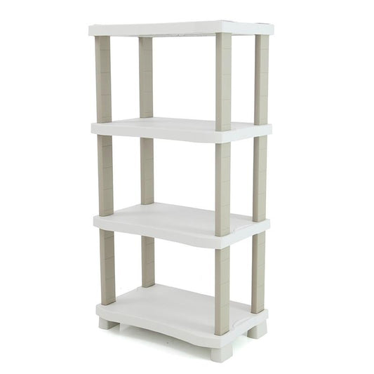 Estante de 70 cm com 4 prateleiras economizadoras de espaço, bege
