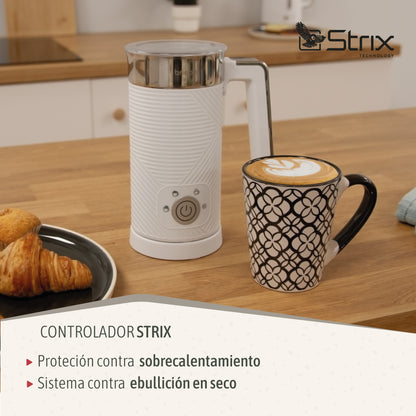 Briebe Elegance Espumador Leche Eléctrico Calentador Espuma Fría/caliente 130ml Leche Caliente 300ml, Mf1172wht, Blanco_4