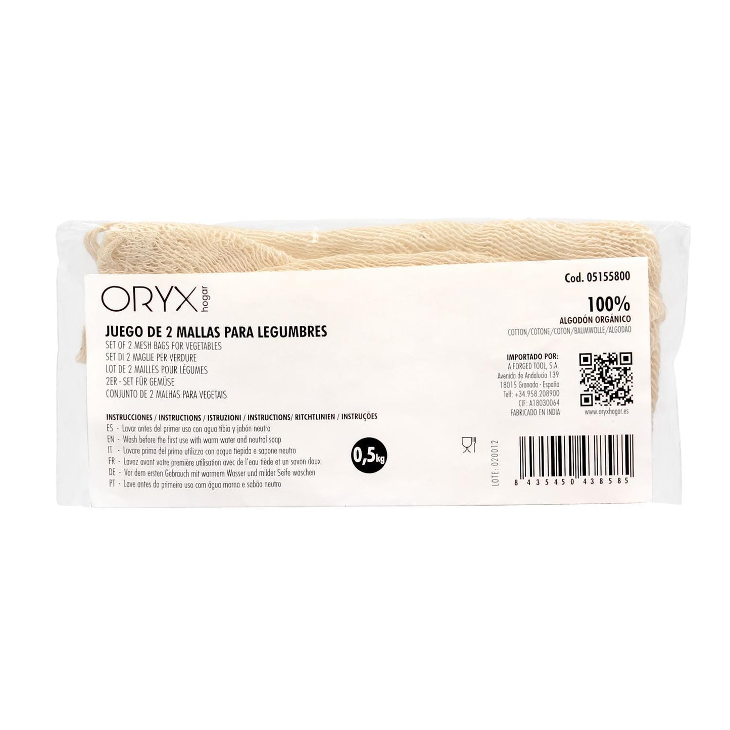 Malla / Bolsa Para Coccion Legumbres Algodon  0,5 Kg Pack De 2 Unidades. Algodon 100% Organico_3